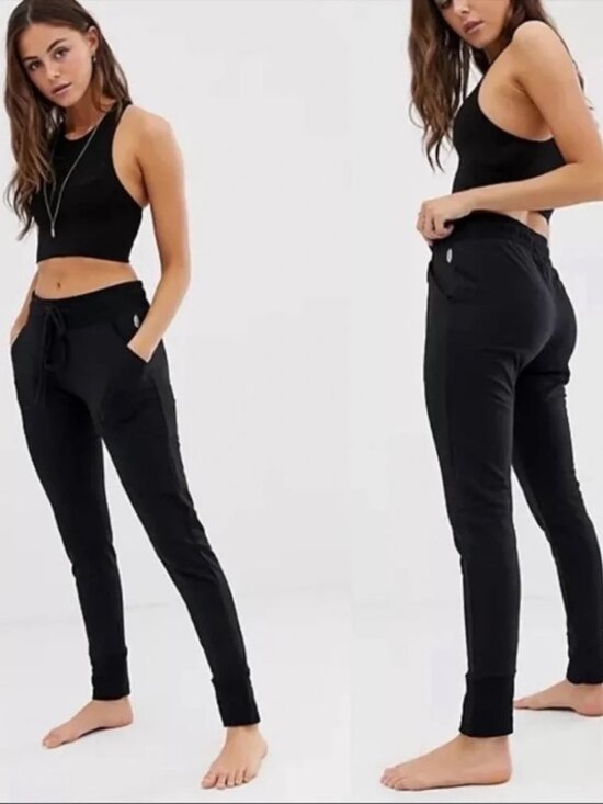 Free People Pants - FREE PEOPLE SUNNY DRAWSTRING JOGGER SWEAT PANT • BLACK • NWT • XS
